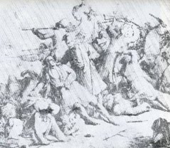 Рисунка, изобразяваща битката при с. Скулени