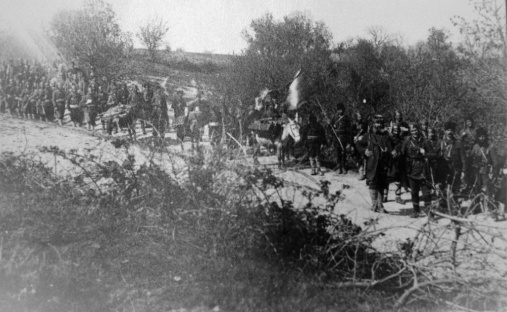 Българо-турска чета, начело с войводите Таню Николов и Фуад бей, по време на поход
